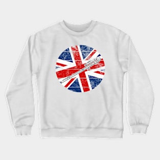 Bass Flute UK Flag Britain Flautist British Musician Crewneck Sweatshirt